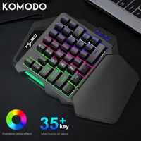 One-Handed Gaming Keyboard RGB Backlit Portable Mini Gaming Keypad Ergonomic Game Controller for PS4 Xbox Gamer For Mobile