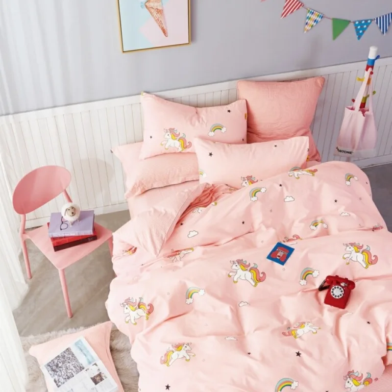 КПБ Сатин Детское постельное белье из сатина (КБ) - 017 &quotЕдинороги&quot Размер: 1 5