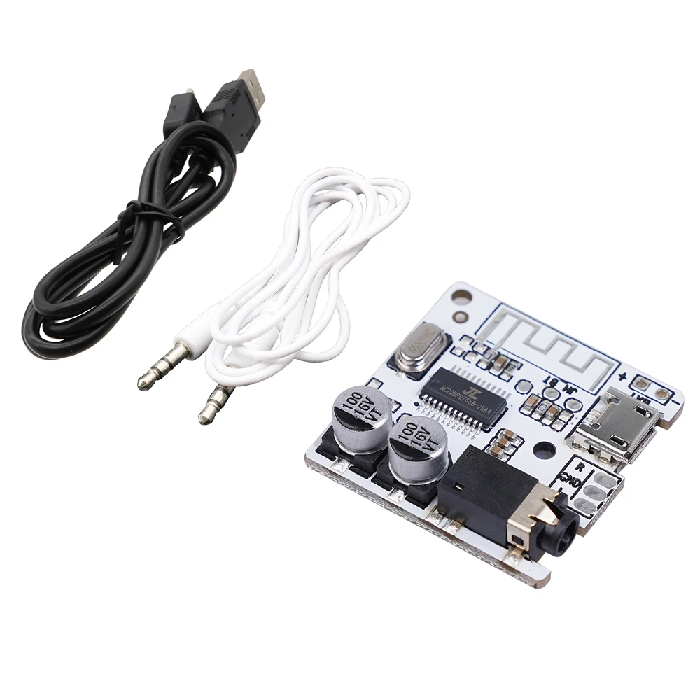 

Bluetooth v5.0 DIY Audio Receiver Board with power cable+AUX cable JL AC6925A chip support WAV / APE / FLAC / MP3