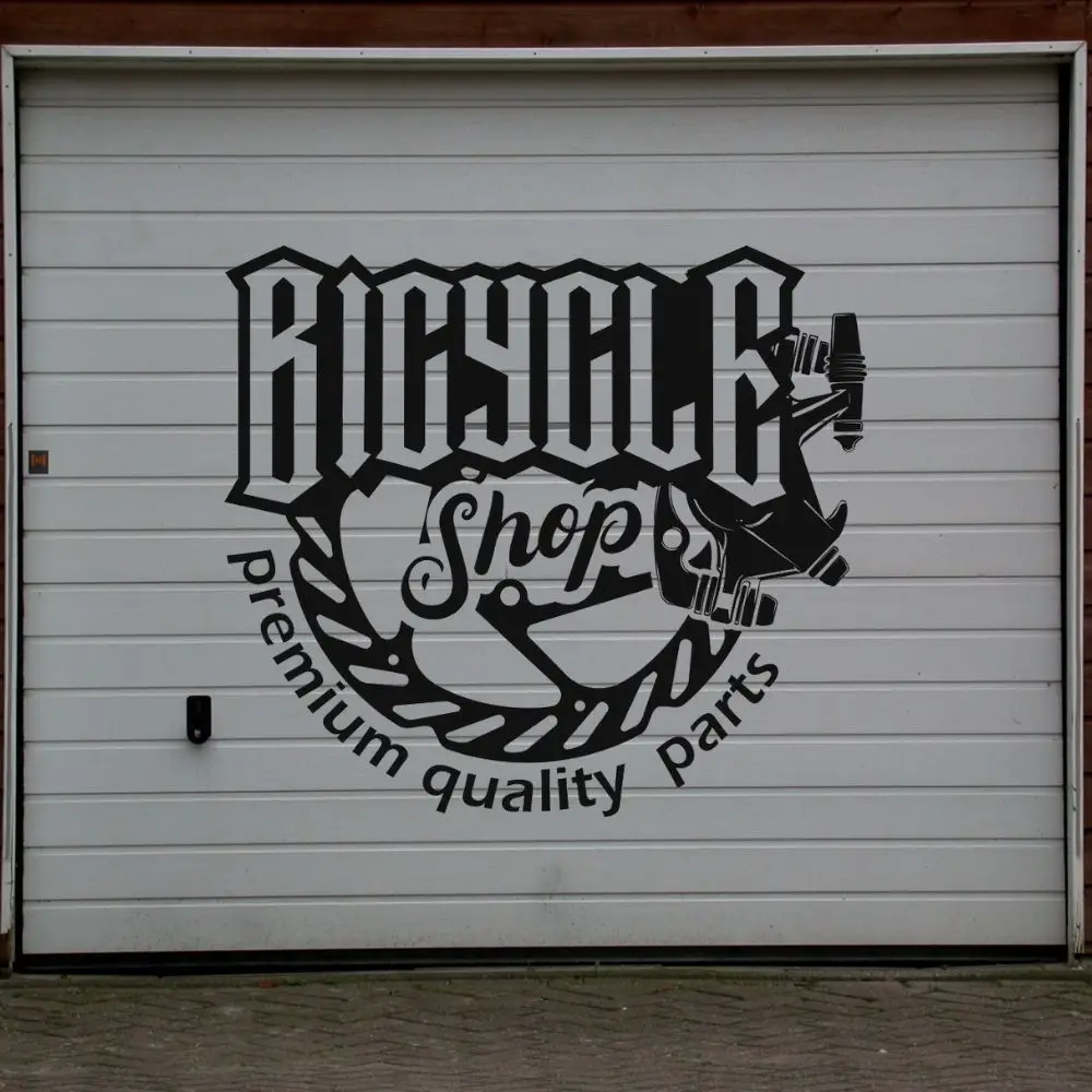 

Bicycle Shop Silhouette Wall Sticker Car Service Garage Workshop Wall Art Decoration A001425