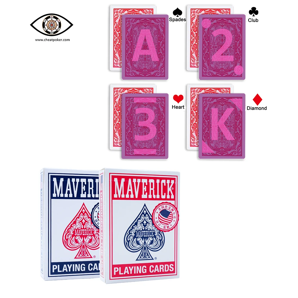 

Игральные карты Maverick с инфракрасной маркировкой для контактных линз, магические трюки, настольная игра, антимошенническая маркировочная к...
