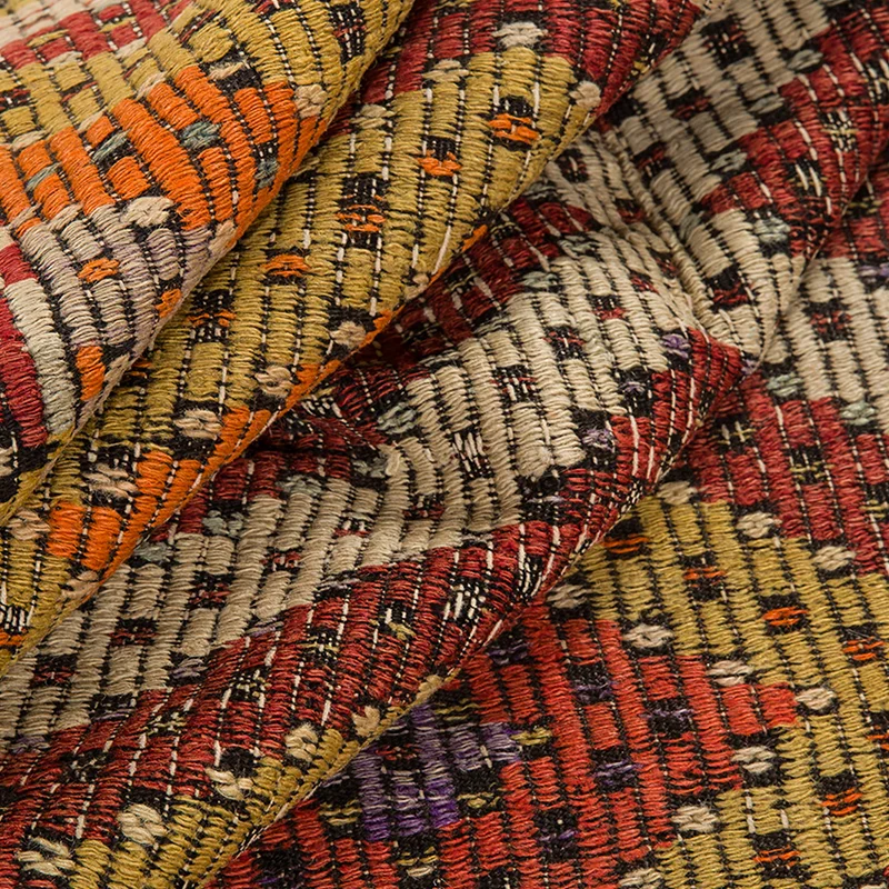 Желтые бриллианты ковер килим 8x5 вышитые Винтаж геометрической формы в