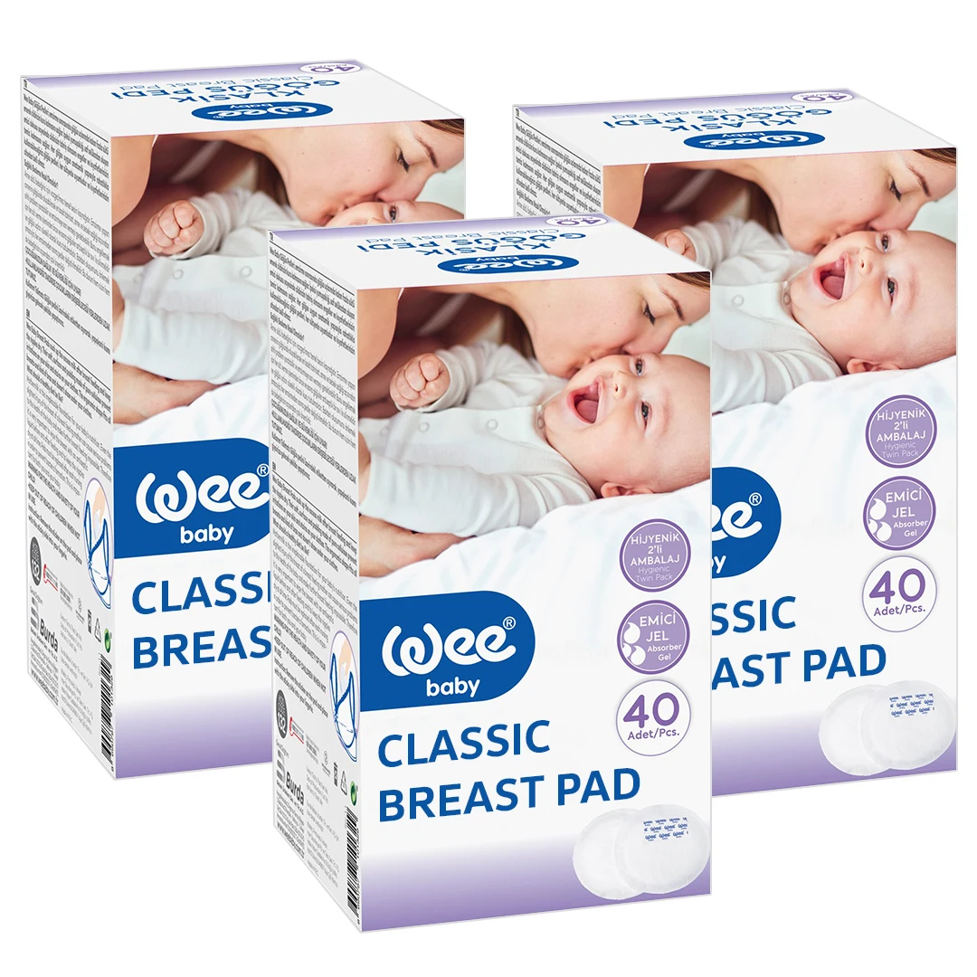 

Wee Baby Breastfeeding Pad Nursing Mother 40 Pieces Feeding Breast Classic Waterproof Soft Absorbent Hygienic Comfortable Baby