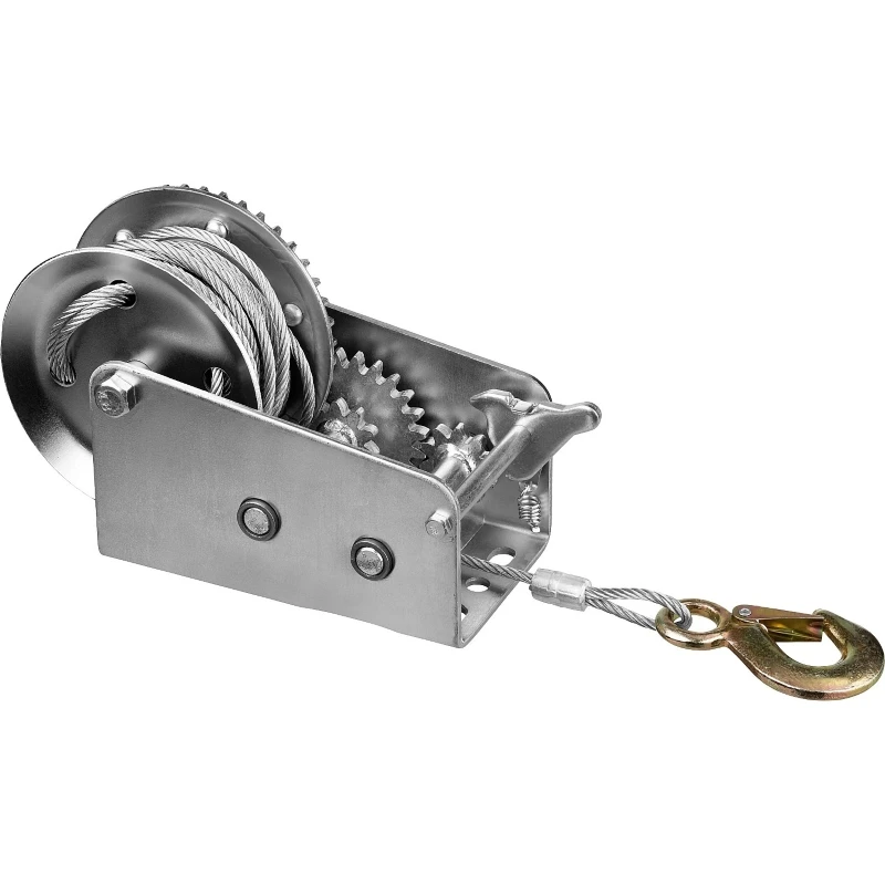 Лебедка ручная барабанная ЗУБР &quotПРОФЕССИОНАЛ&quot тяговая тросовая 0.9 т 8 м |