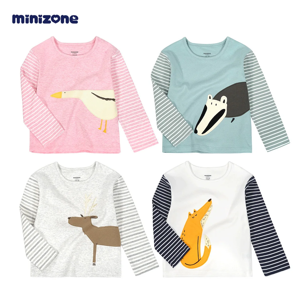 

cotton long-sleeve unisex funny animals for kids baby