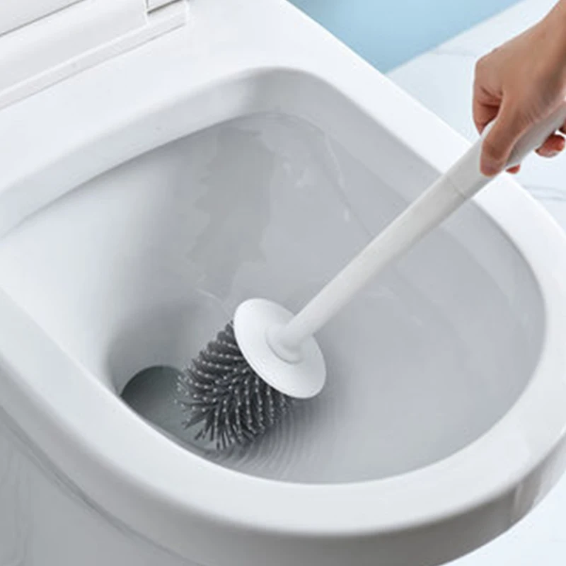 

BYVHFU Toilet brush no dead ends to wash the toilet brush rack wall-mounted silicone brush toilet cleaning kit