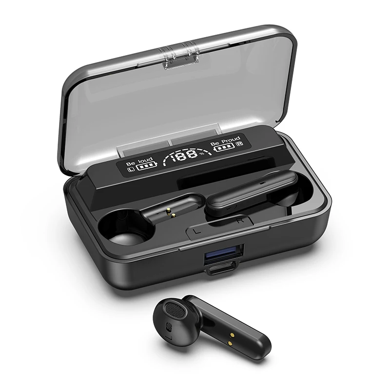 Новинка 5 1 TWS Bluetooth наушники с зарядным устройством беспроводные 12D спортивные