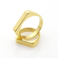 stainless steel womens ring simple phase geometric couple u shape chunky finger rings wedding gift for lover wholesale