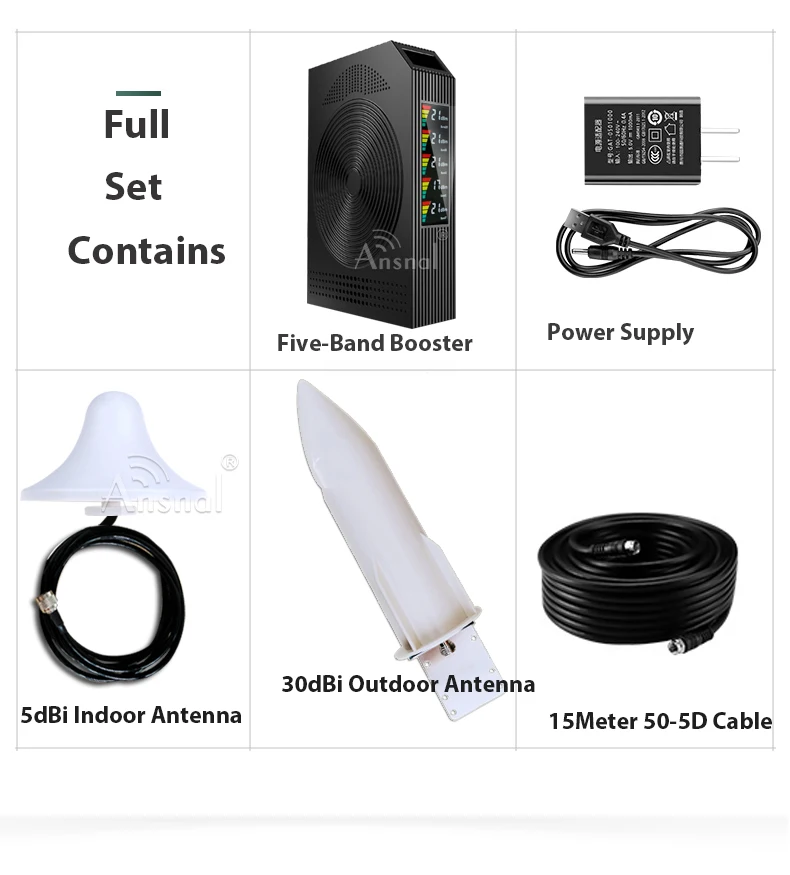 

HOT!! Five-Band B20 800 900 1800 2100 2600Mhz CellPhone Cellular Amplifier 4G Repeater GSM 2G3G4G Network Signal Booster GSM LTE