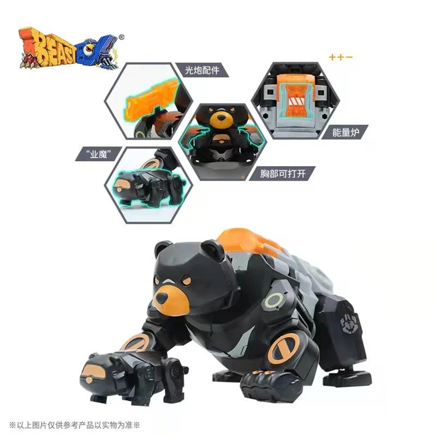 

BeastBox Deformation Robots Transformation Animal Toy Cube Model Karma Kuma Black Bear Action Figure Jugetes