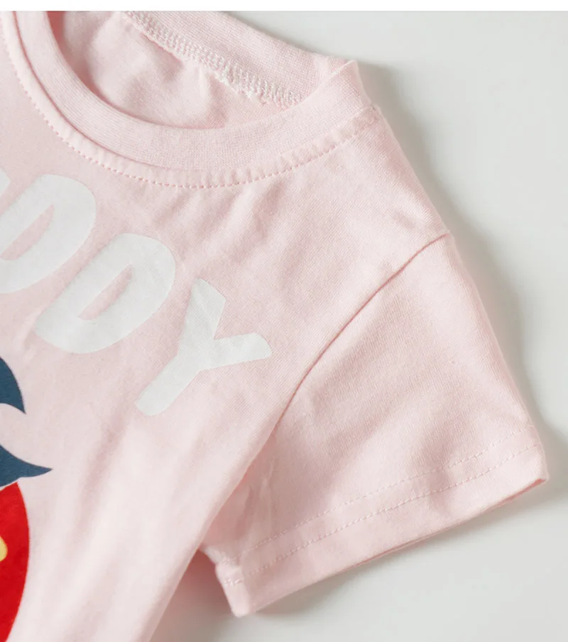 В виде клубники Детская футболка 100% чесаный хлопок Лето Повседневная футболки с