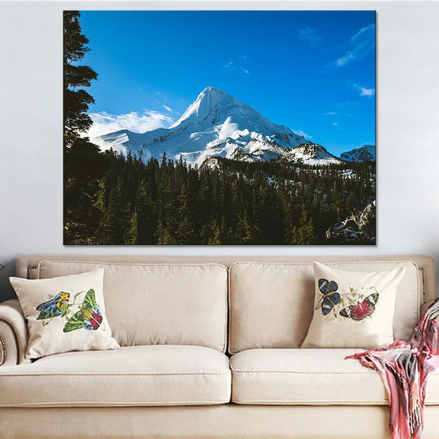 

Modular Paintings Canvas Wall Art Snow Mountain Landscape Pictures Home Decoration Living Room Poster HD Prints Modern Framework