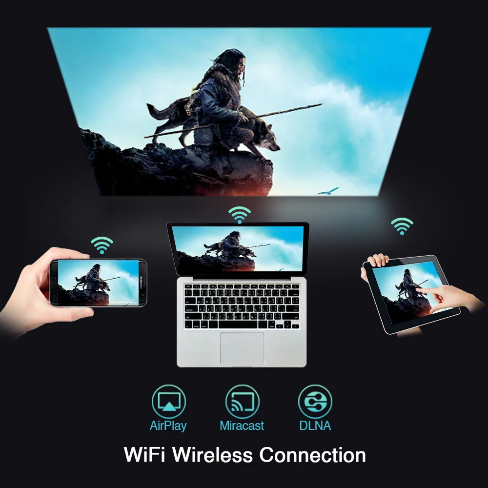 CAIWEI A12AB домашний проектор Android 6 0 система Blueteeth WIFI Native 1080P Full HD 4K для телефона Beamer