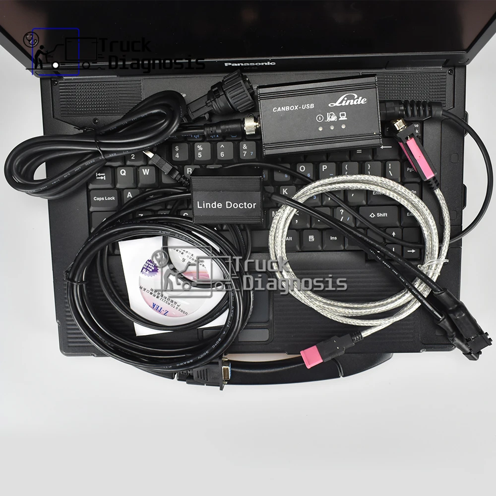 Диагностический инструмент для вилочного погрузчика linde canbox + Linde doctor T420 ноутбук
