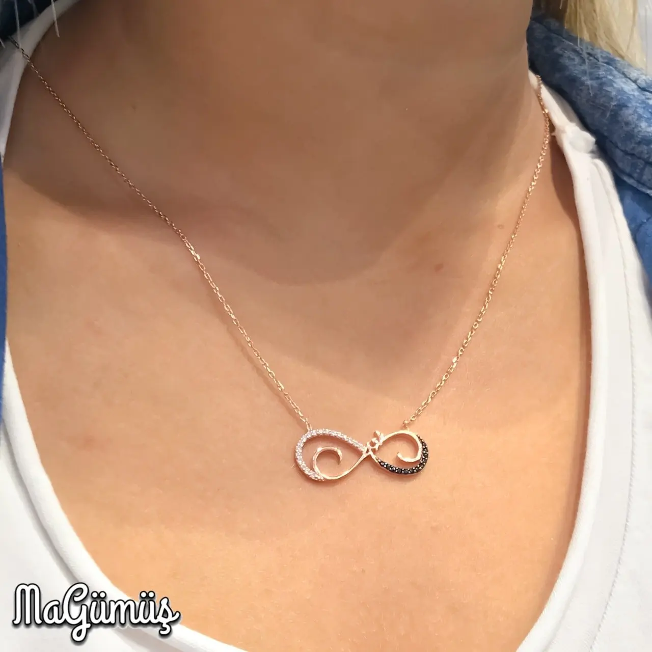 

Infinite Love Rosegold Silver Necklace