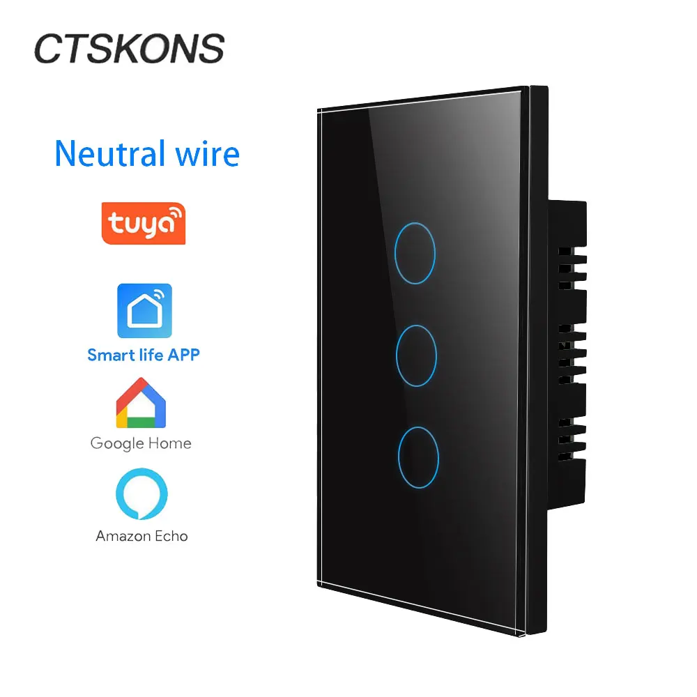 

WIFI Smart Switch Neutral Wire Alexa Touch Sensor Light Tuya House Z Remote Control for home Google Voice 110V 220V Installation