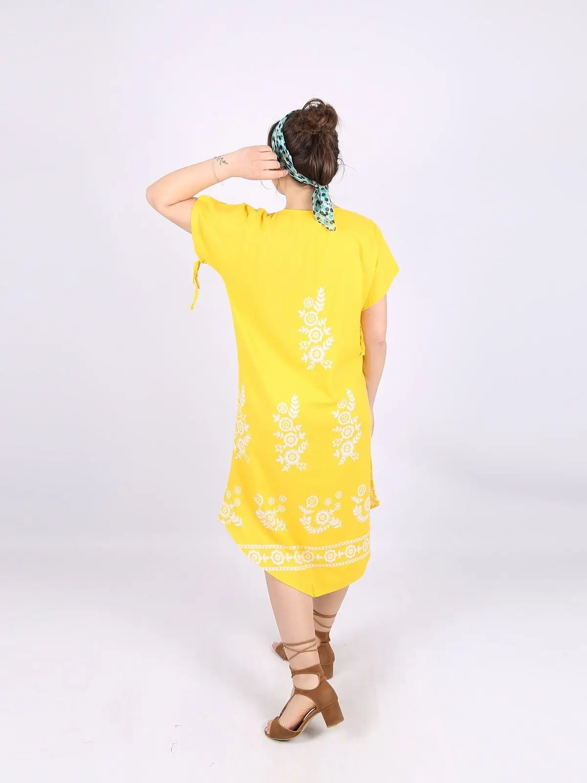 

Short Sleeve Summer Dress V4 Yellow