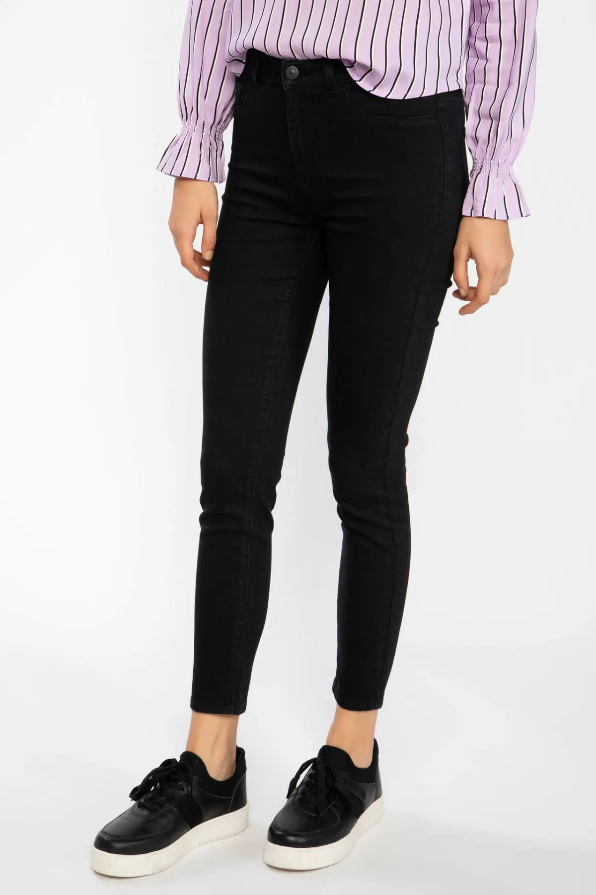 DeFacto Женский светильник синие джинсы карандаш со средней талией Женские