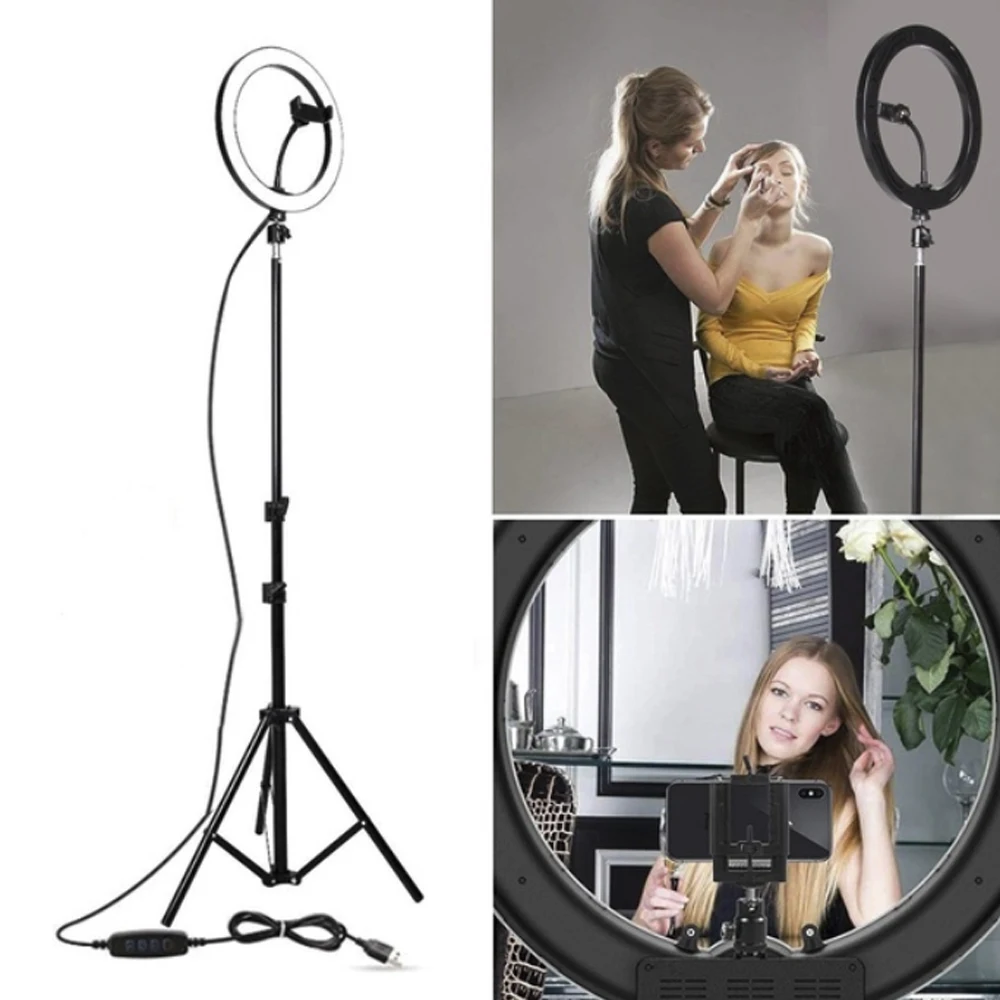 

16cm/20cm/26cm LED Ring Light Photo Studio Camera Light Photography Dimmable Video light With Tripod Phone Holder For Youtube