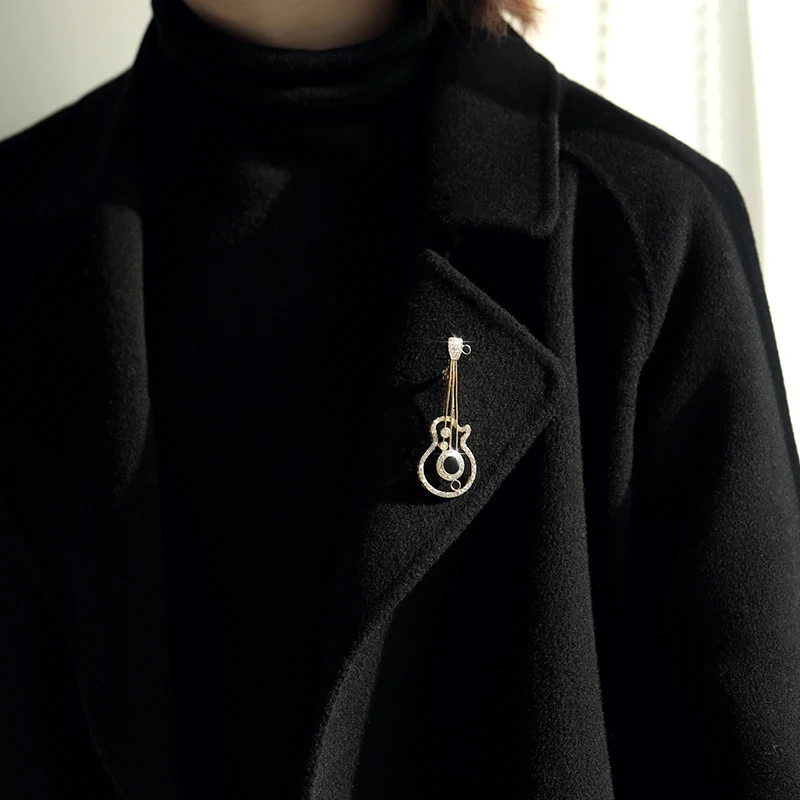 Золотые стразы высокое качество булавки для скрипки маленькие броши гитары
