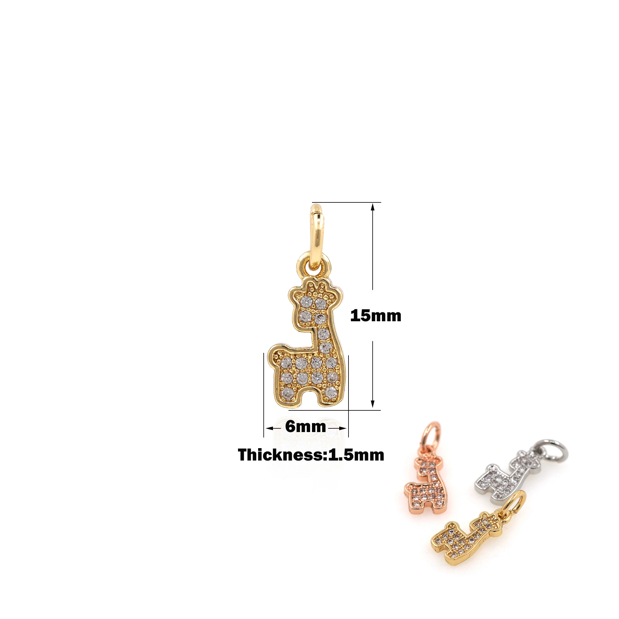 

Creative Cubic Zirconia Deer Jewelry Pendant Deer Necklace Pendant Animal Bracelet Charm Handcraft Jewelry Discovery