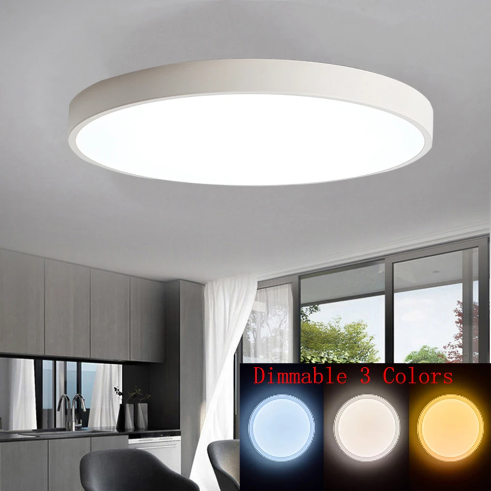 

Ultra Thin Round Dimmable 48W Led Ceiling Lights For Living Room Bedroom Study Room Dimmable Ceiling Lamp Fixtures Lighting