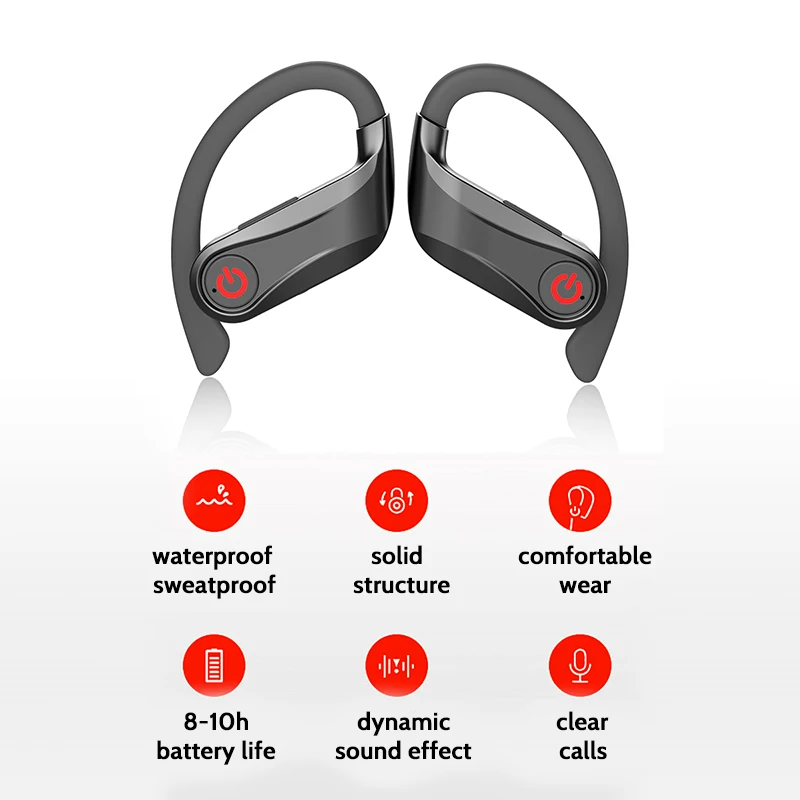 HBQ Q62 настоящие беспроводные наушники Bluetooth наушники 5,0 спортивные наушники Handsfree Ушные телефоны Blutooth вкладыши