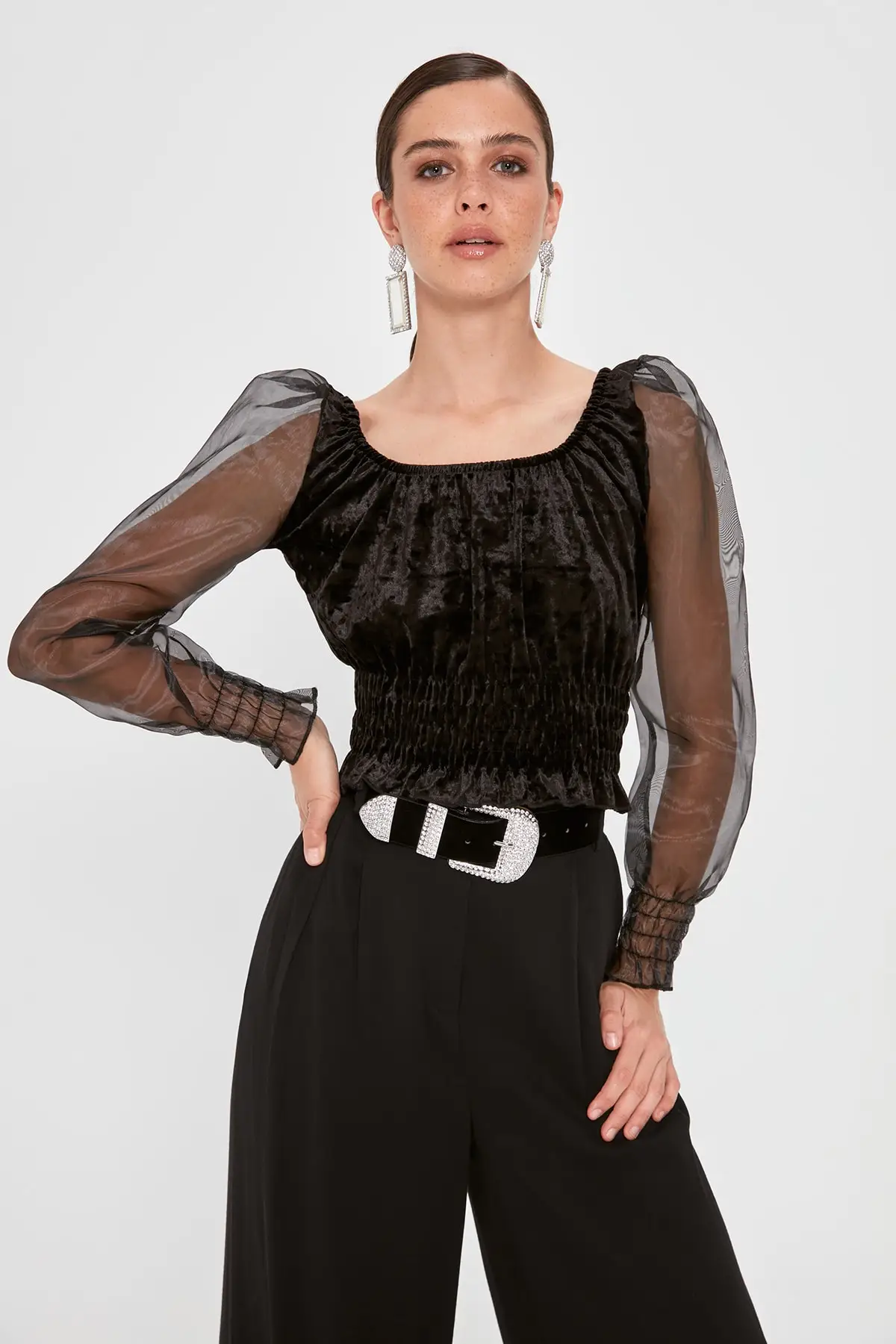 Trendyol рукав с деталью Bluz TPRAW20BZ1192| |
