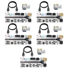 Райзер 010X PCI-E 1X 4x 8x 16x VER 010 Express, 5 шт., плата адаптера SATA, 15-контактный на 6-контактный кабель питания USB 3,0