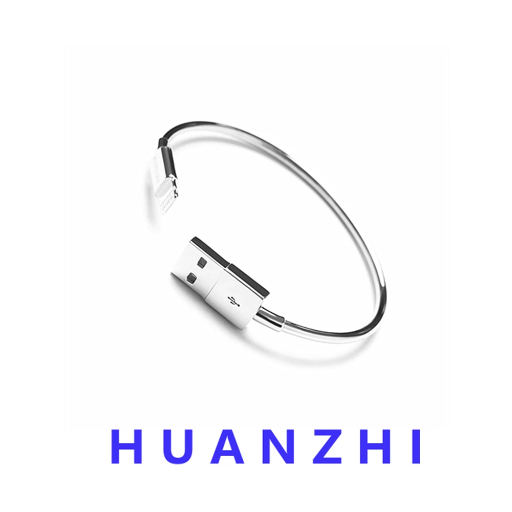 

HUANZHI 2022 New Creative USB Line Gold Silver Color Charge Cabel Opened Bangle For Women Men Couple Unique Anniversary Jewelry