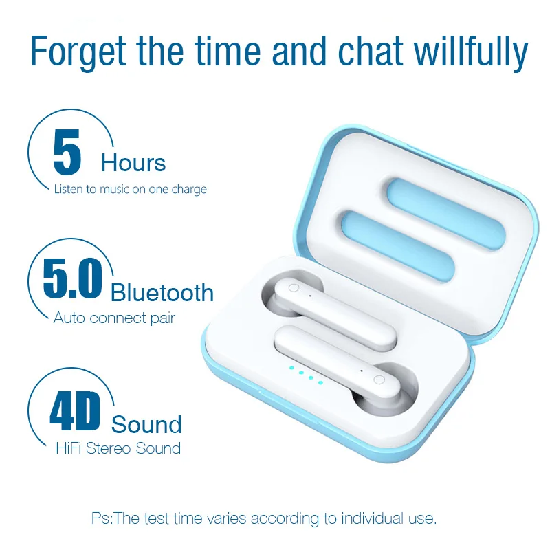 

TWS-стереонаушники с поддержкой Bluetooth и зарядным футляром, 50 шт.