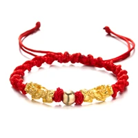 handmade braided rope pixiu bracelets women men feng shui crystal stone beaded bracelet unisex good luck wealth birthday jewelry