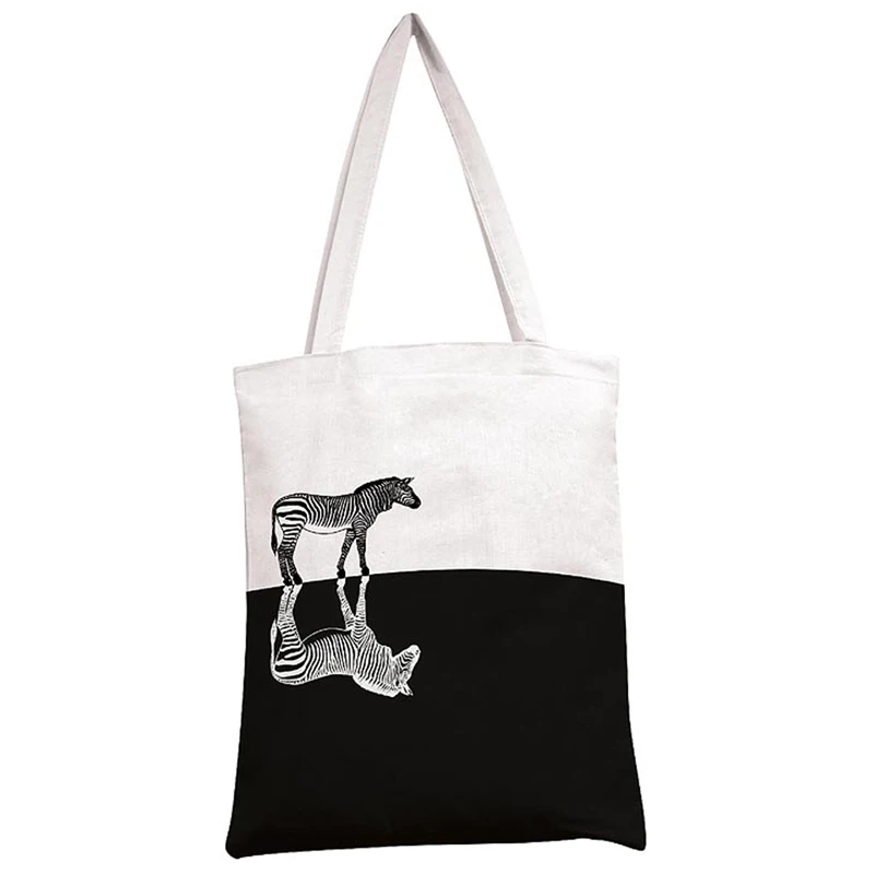 Сумка-шоппер Арт и Дизайн &quotЗебра&quot 35*42см. двухцветная |