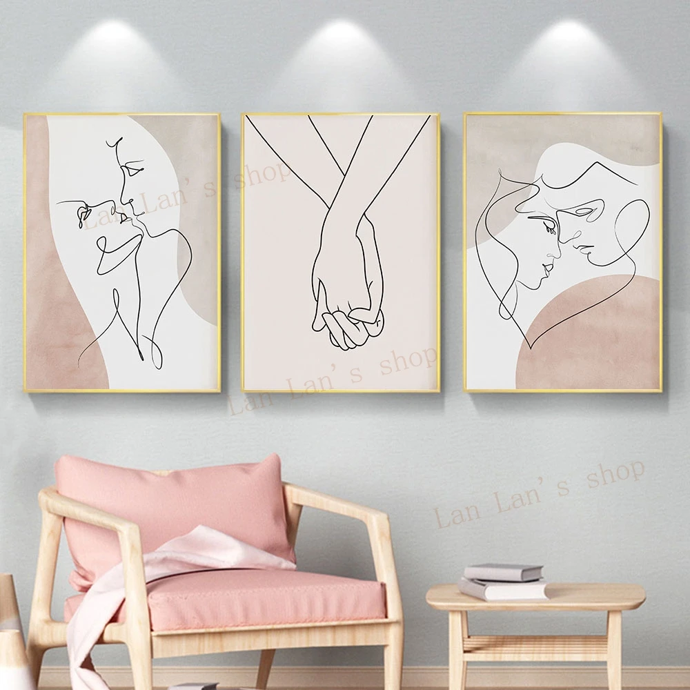 Черно-белый художественный постер с принтом рука в руке для пар абстрактные