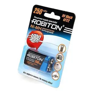 Аккумулятор Robiton 250MH9-1 6F22 9V 250 mAh тип крона