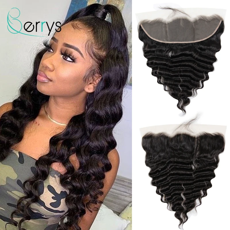 Berryshair 10A перуанские человеческие волосы 13x4 прозрачные кружевные фронтальные