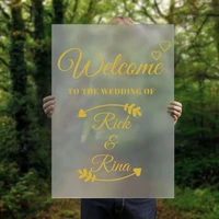 new welcome to wedding customizable names sticker decal wedding sticker glass art decoration a00696