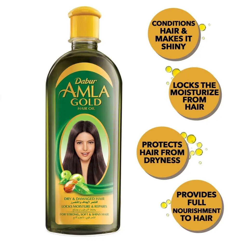 Dabur Amla Gold Gooseberry Hair Growth Care Oil 200 ML Strong Rapid Nourishing Prevent Loss Natural Original Vitamin E | Красота и