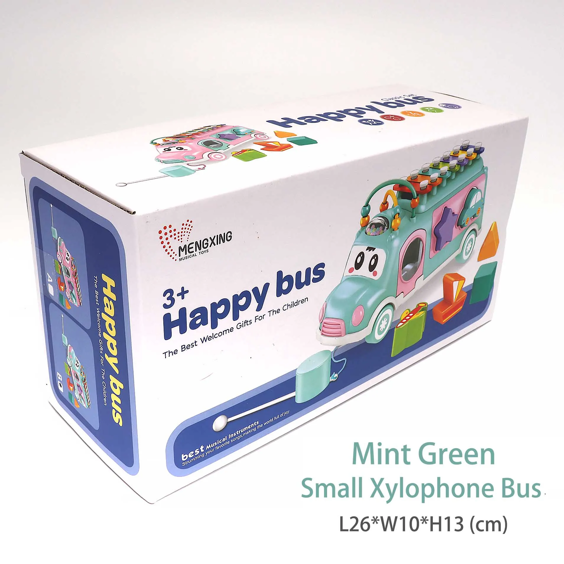 small mint green Пластиковый ксилофон, автомобильный музыкальный инструмент, игрушка для детей от 1 до 3 лет, обучающая Мобильная игрушка для малышей, для мальчиков и девочек - Цвет: small mint green
