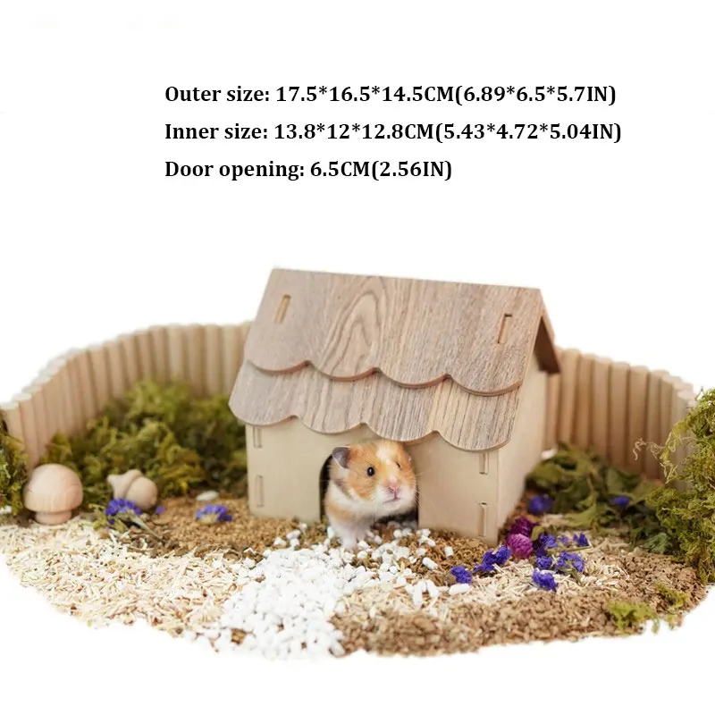 Деревянный хомяк бунгало укрывающее гнездо двухцветная Лоскутная сборка сделай