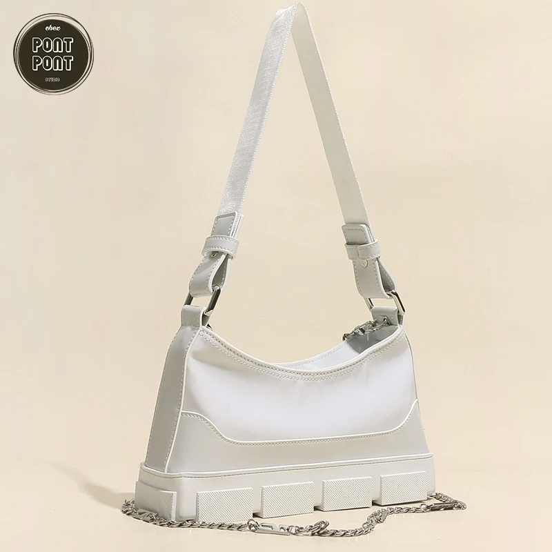 

Designer Rubber Base 2021 Chain Handbag Real Genuine Leather Shoulder Strap Bag For Women New Lady Chic Female Fashion sac a mai