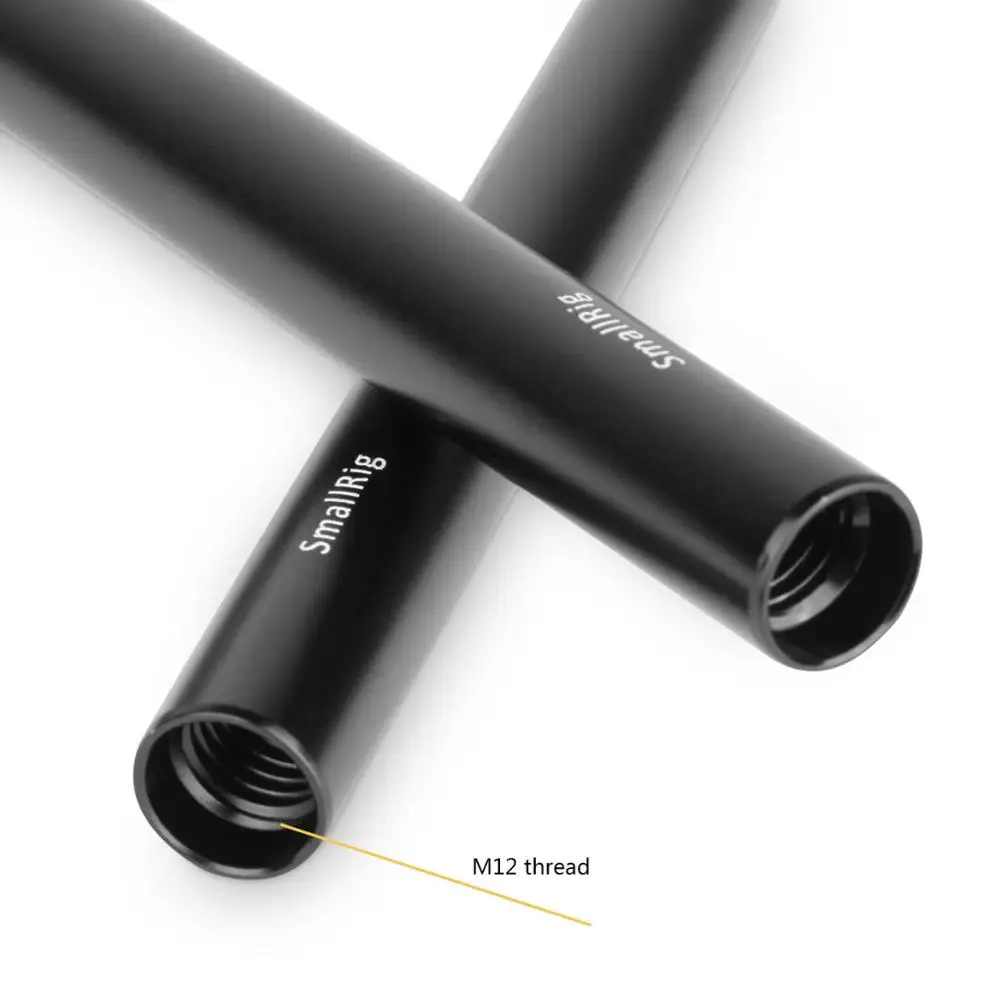Стандартные черные стержни из алюминиевого сплава SmallRig 15 мм рельсовые M12 с