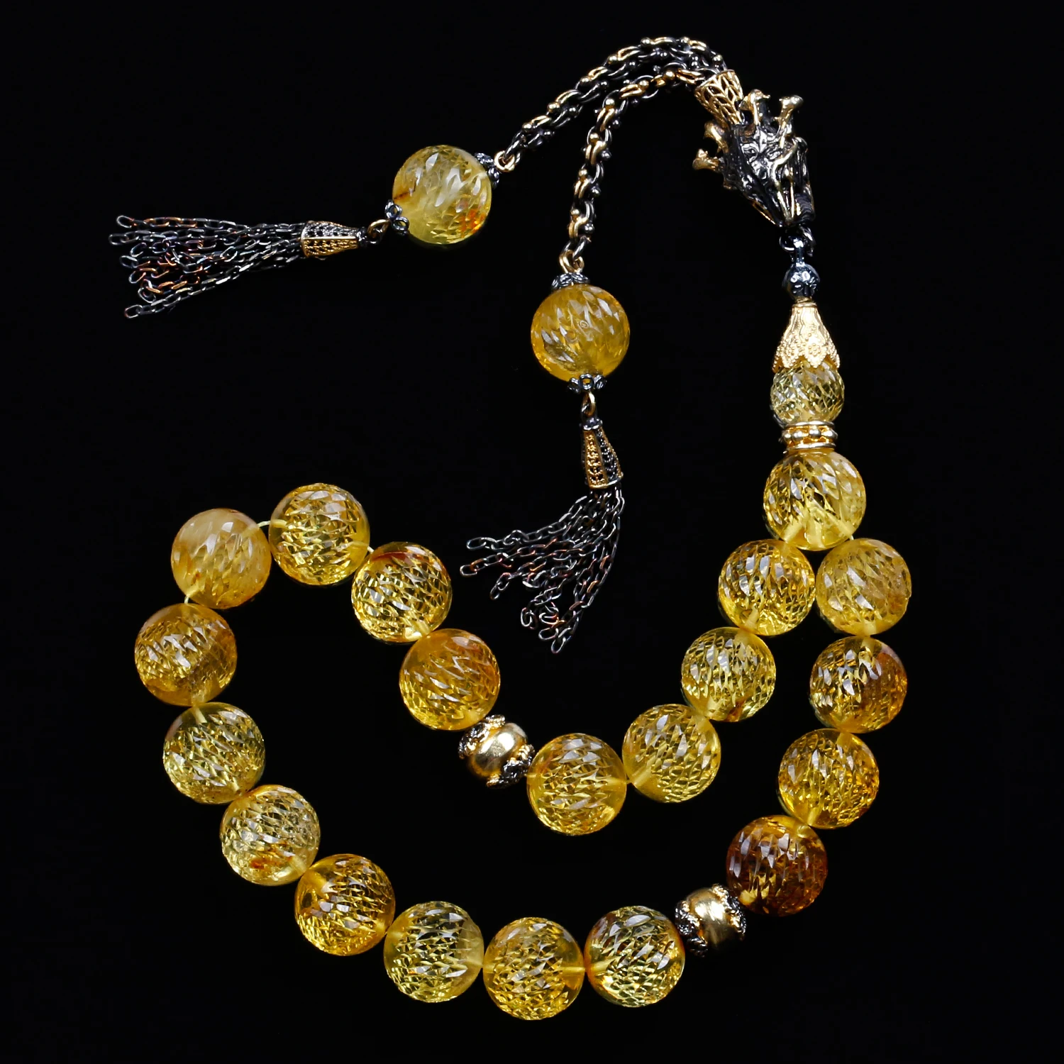 

Special Made Amber Efe Rosary with Carved Workmanship Fashion Turkish Premium Quality Handmade Jawelery