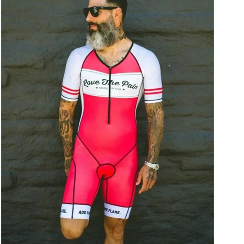 Trisuit 14 LOVE THE PAIN Triathlon Pro Team, спортивный костюм для велоспорта, Мужская одежда для велоспорта на заказ с коротким рукавом, Ciclismo Maillot Skinsuit - Цвет: Trisuit 14