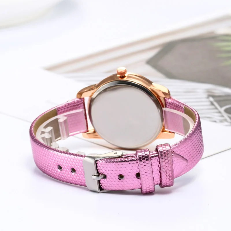 WJ-7774 Luster Leather Strap Simple Watch Women Quartz Wristwatch Fashion Buckle Watches For Female Girls Gift reloj mujer 2019 | Наручные