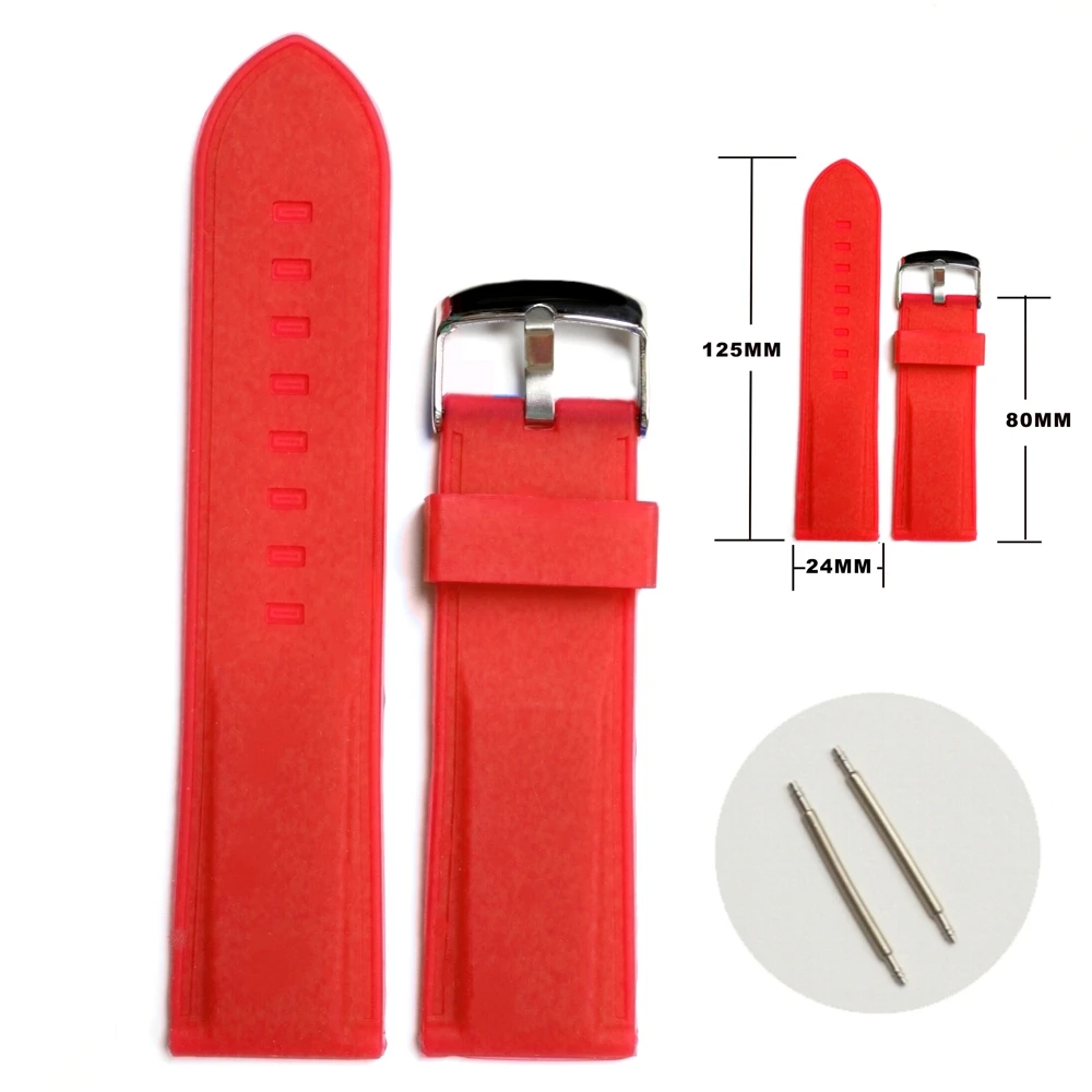 24 мм динамический зеленый силиконовый желе резиновый унисекс ремешок для часов