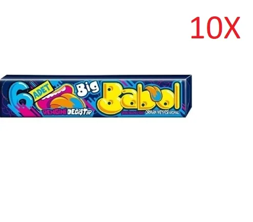 

Big Bubble Gum Chewing Gum Strawberry Watermelon Tutti Frutti 10X 60 Gums