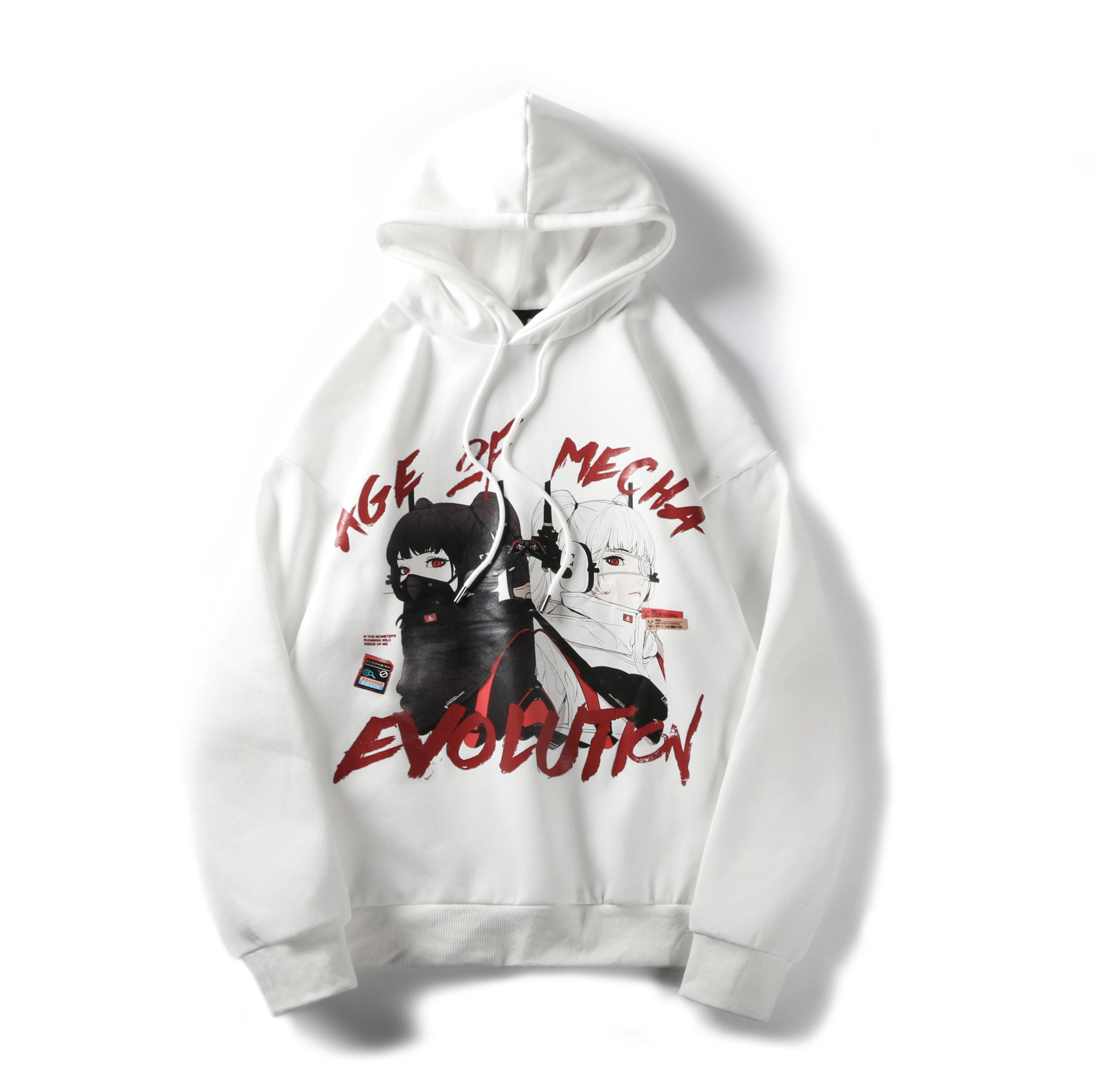 худи хлопок утепленная флис с принтом меха mecha в японском стиле хб|Мужские