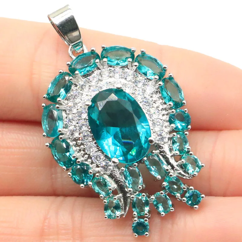 43x26 мм роскошная женская серебряная подвеска большого размера с