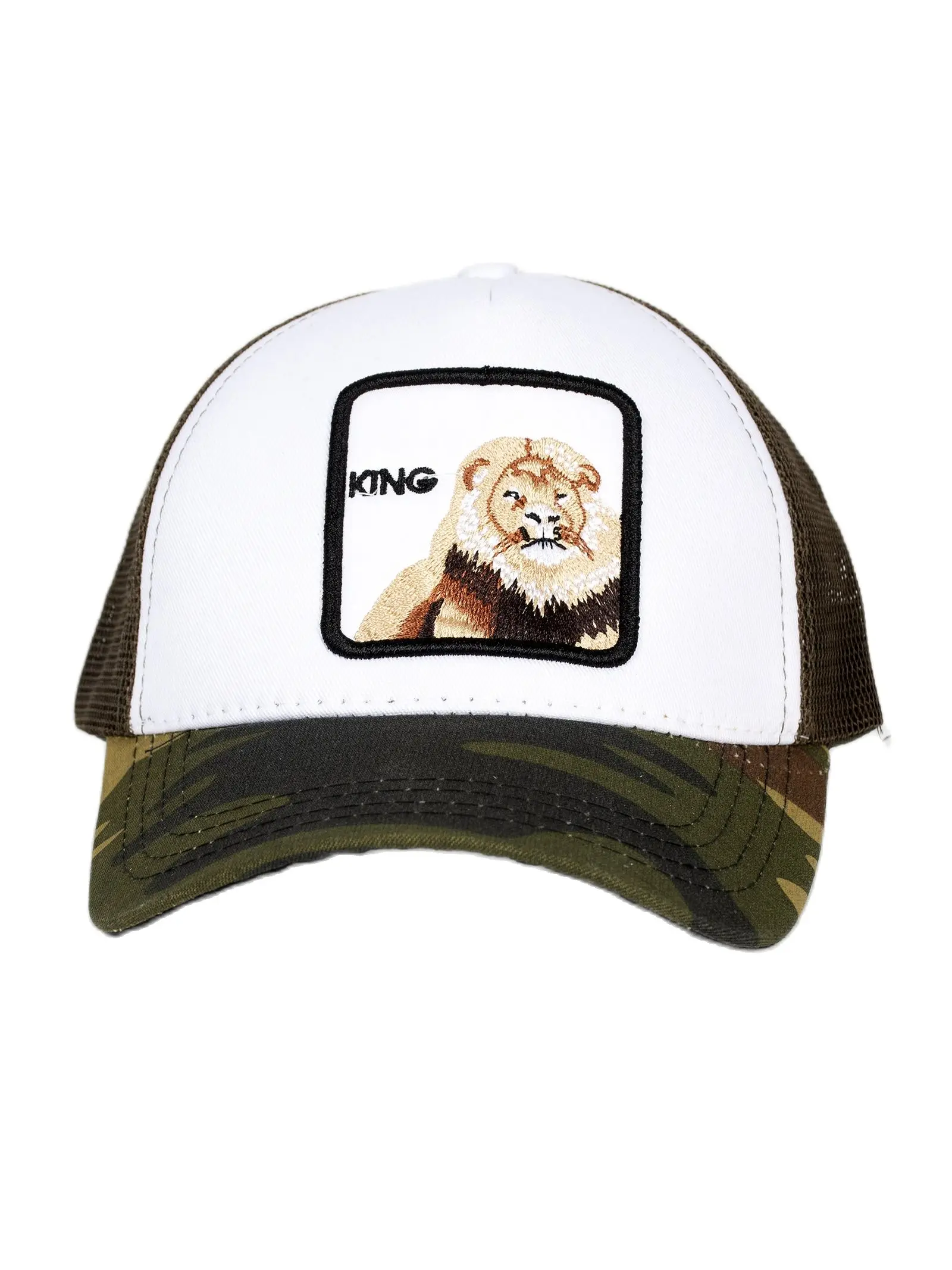

DeepSEA Unisex Khaki White Lion Figures Hat Animal Pattern Hat Sports Casual Adjustable Size 1908786